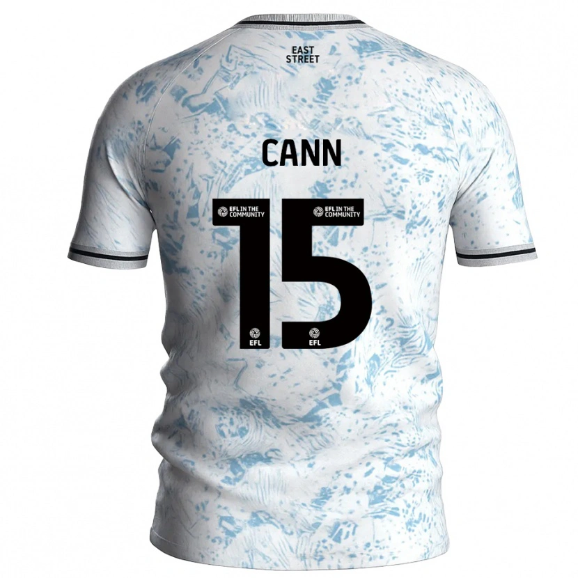 Danxen Niño Camiseta Ethan Cann #15 Blanco Azul Celeste 2ª Equipación 2025/26 La Camisa