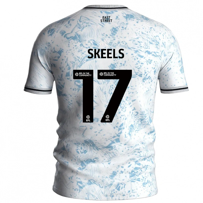 Danxen Niño Camiseta Kiera Skeels #17 Blanco Azul Celeste 2ª Equipación 2025/26 La Camisa