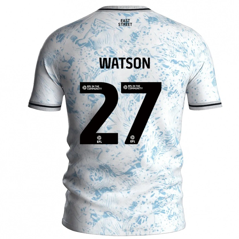 Danxen Niño Camiseta Tennai Watson #27 Blanco Azul Celeste 2ª Equipación 2025/26 La Camisa
