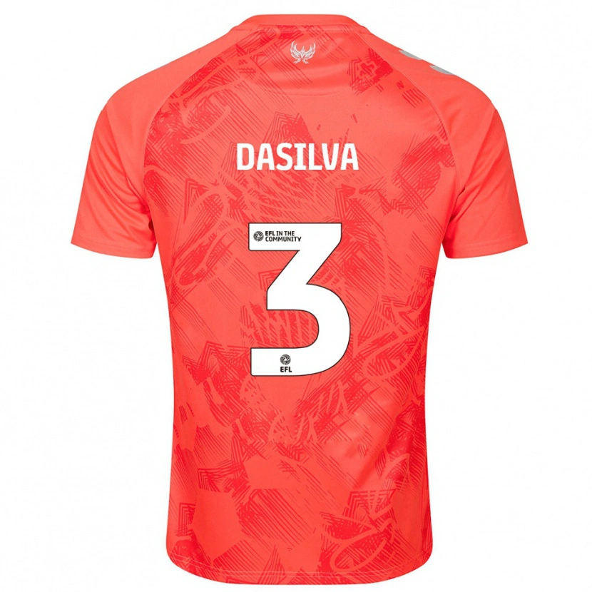 Danxen Niño Camiseta Jay Dasilva #3 Naranja Blanco 2ª Equipación 2025/26 La Camisa