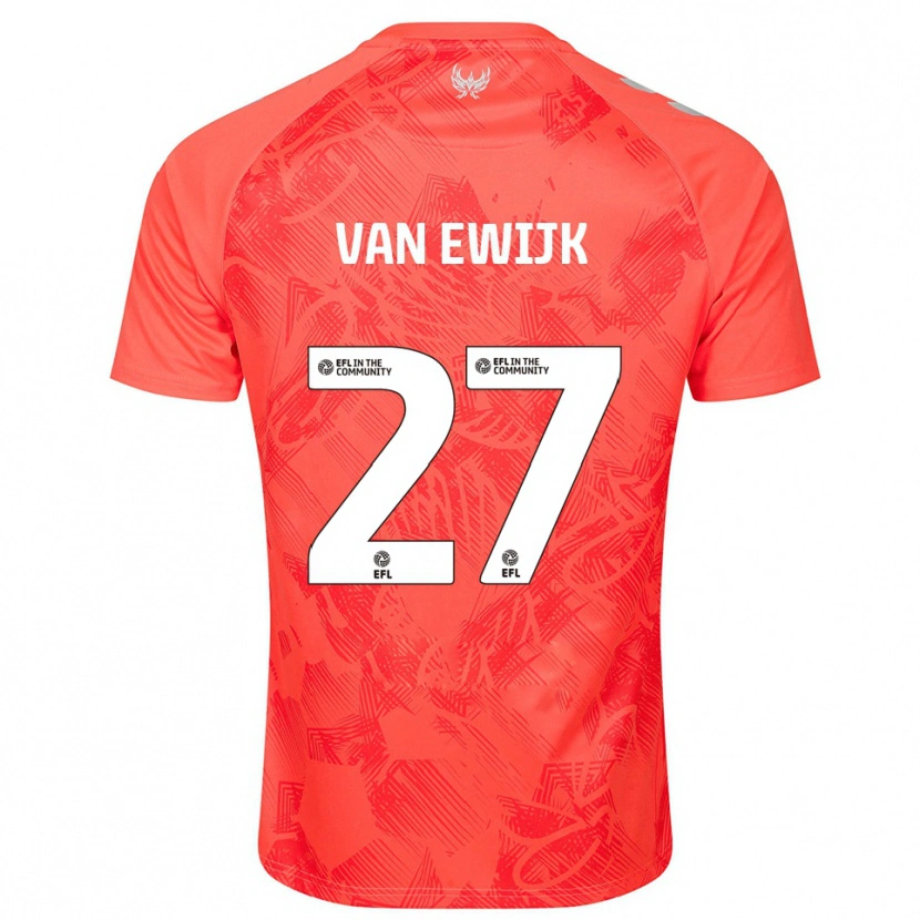 Danxen Niño Camiseta Milan Van Ewijk #27 Naranja Blanco 2ª Equipación 2025/26 La Camisa