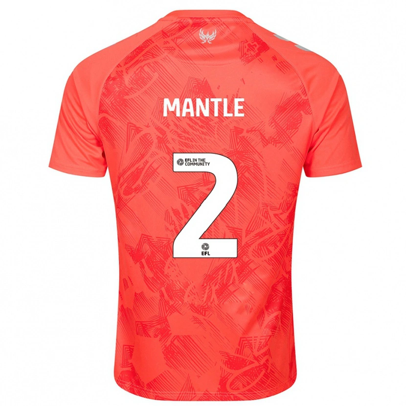 Danxen Niño Camiseta David Mantle #2 Naranja Blanco 2ª Equipación 2025/26 La Camisa