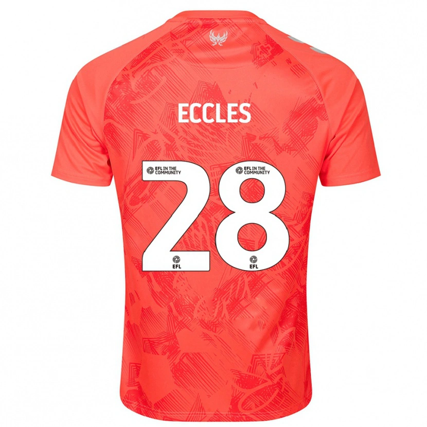 Danxen Niño Camiseta Josh Eccles #28 Naranja Blanco 2ª Equipación 2025/26 La Camisa