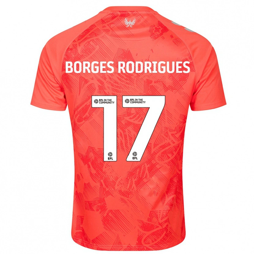 Danxen Niño Camiseta Raphael Borges Rodrigues #17 Naranja Blanco 2ª Equipación 2025/26 La Camisa