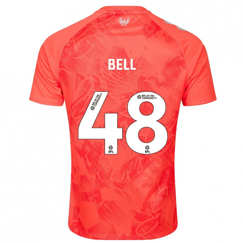 Danxen Niño Camiseta Luke Bell #48 Naranja Blanco 2ª Equipación 2025/26 La Camisa