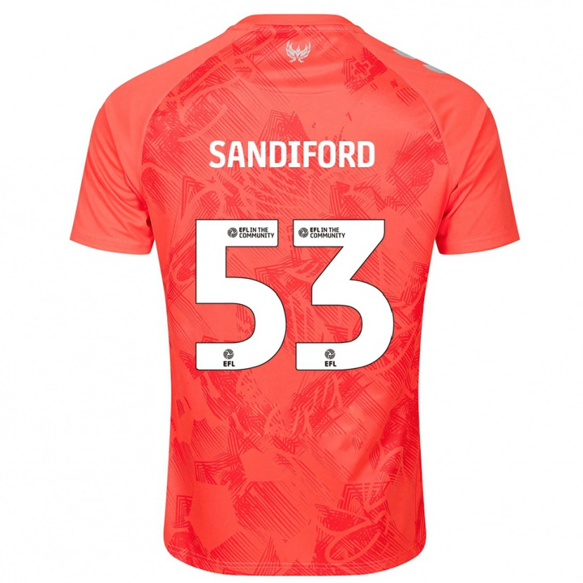 Danxen Niño Camiseta Greg Sandiford #53 Naranja Blanco 2ª Equipación 2025/26 La Camisa