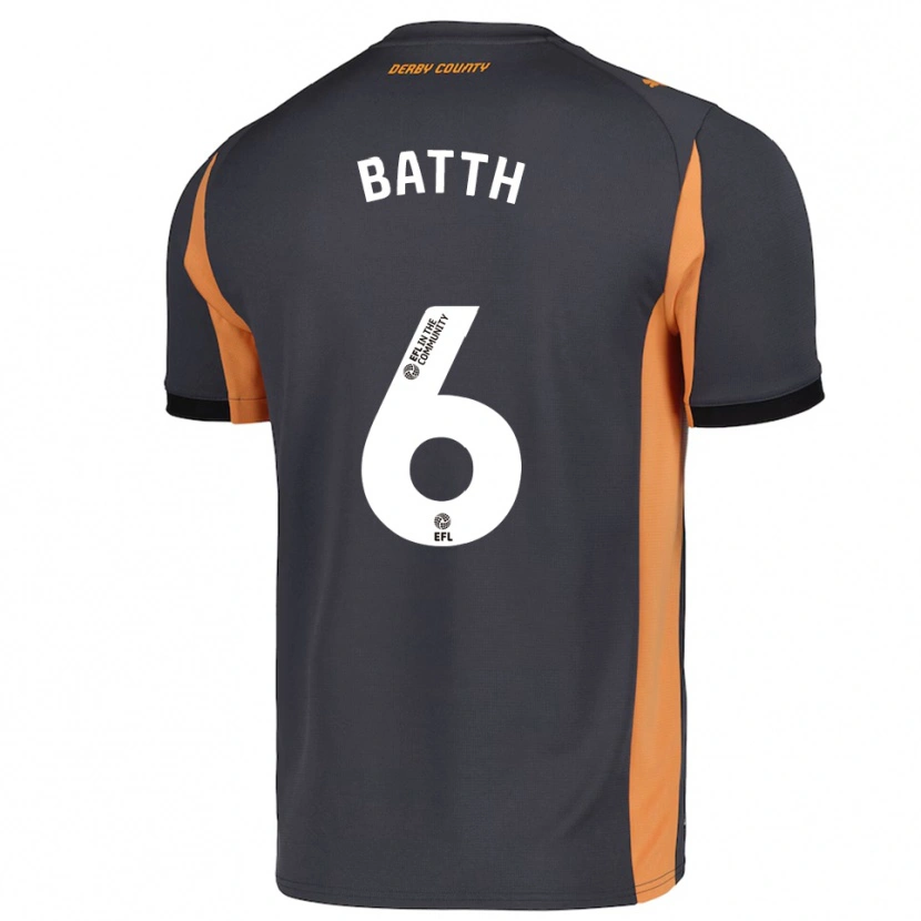 Danxen Niño Camiseta Danny Batth #6 Gris Naranja Negro 2ª Equipación 2025/26 La Camisa
