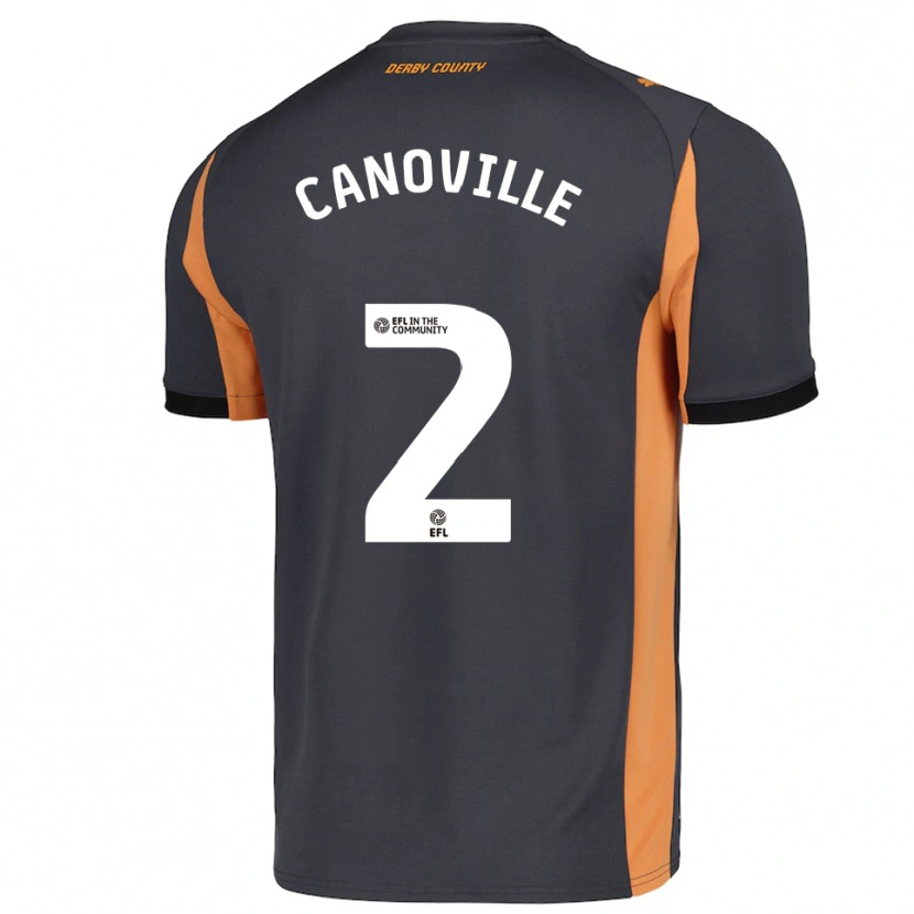 Danxen Niño Camiseta Rio Canoville #2 Gris Naranja Negro 2ª Equipación 2025/26 La Camisa
