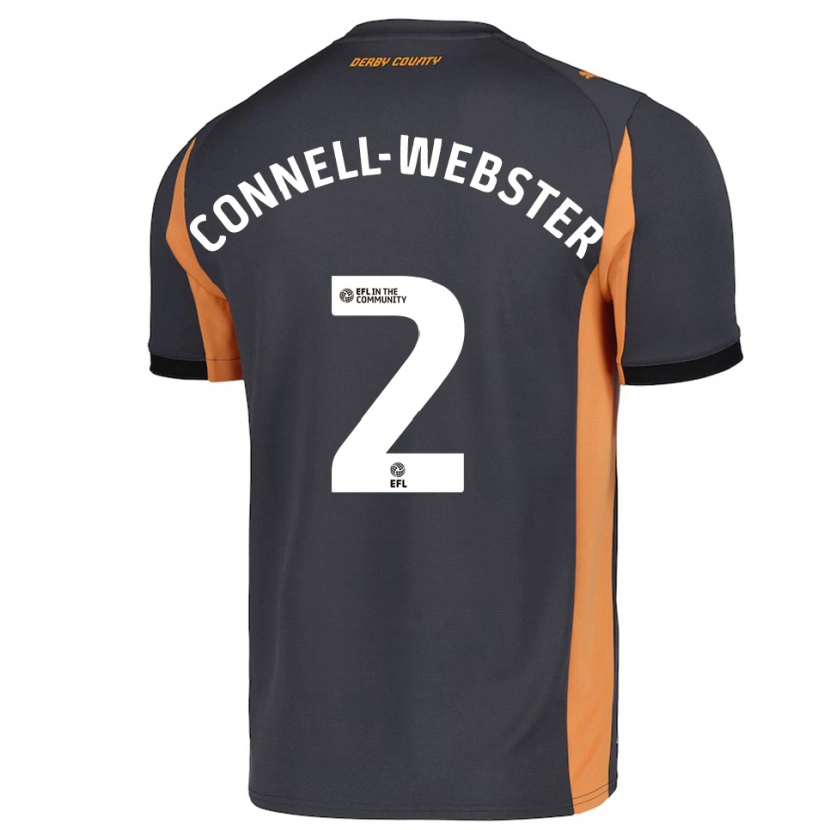 Danxen Niño Camiseta Braidy Connell-Webster #2 Gris Naranja Negro 2ª Equipación 2025/26 La Camisa