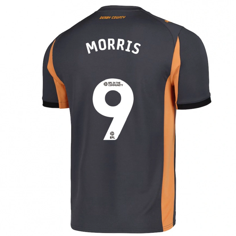Danxen Niño Camiseta Carlton Morris #9 Gris Naranja Negro 2ª Equipación 2025/26 La Camisa