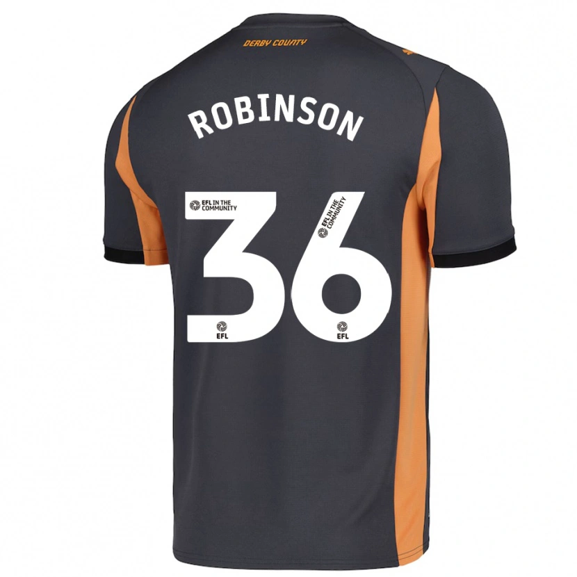 Danxen Niño Camiseta Keilen Robinson #36 Gris Naranja Negro 2ª Equipación 2025/26 La Camisa
