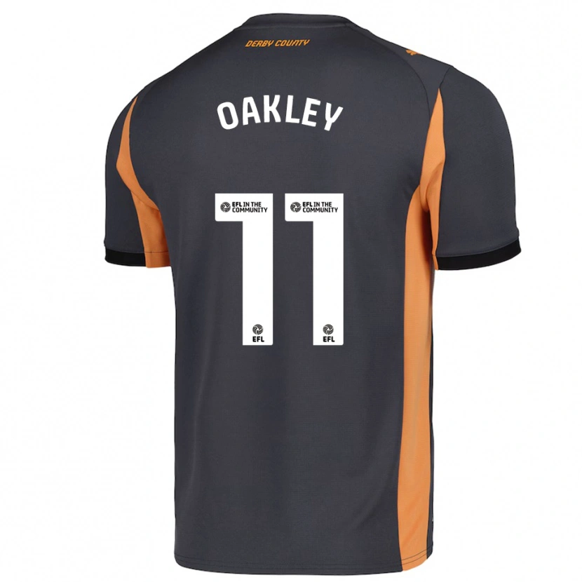 Danxen Niño Camiseta Kate Oakley #11 Gris Naranja Negro 2ª Equipación 2025/26 La Camisa