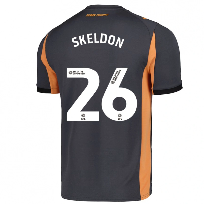 Danxen Niño Camiseta Lily Skeldon #26 Gris Naranja Negro 2ª Equipación 2025/26 La Camisa