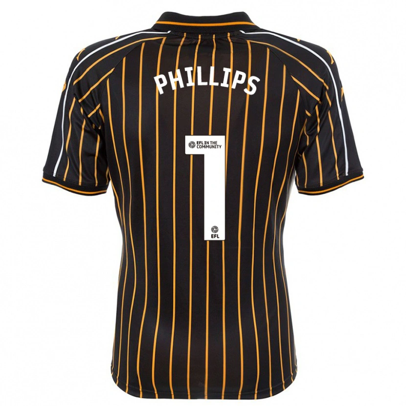 Danxen Niño Camiseta Dillon Phillips #1 Blanco Negro 2ª Equipación 2025/26 La Camisa