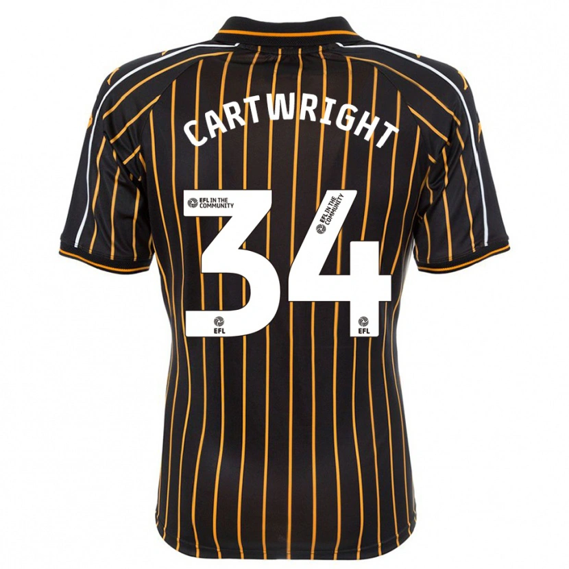 Danxen Niño Camiseta Harvey Cartwright #34 Blanco Negro 2ª Equipación 2025/26 La Camisa