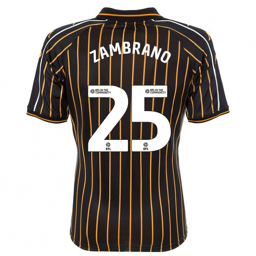 Danxen Niño Camiseta Óscar Zambrano #25 Blanco Negro 2ª Equipación 2025/26 La Camisa