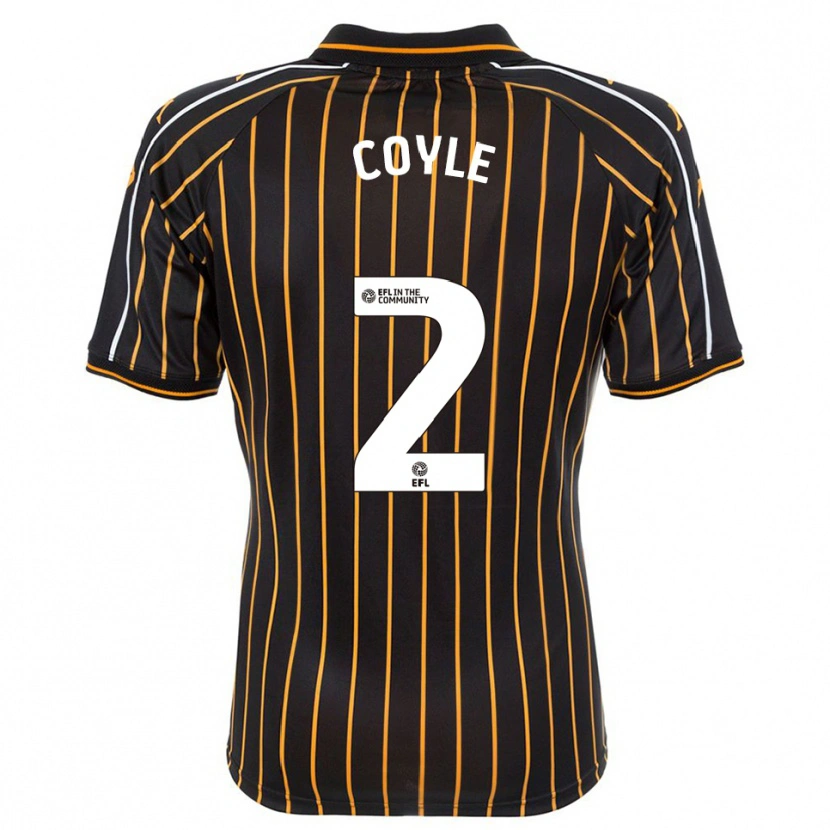 Danxen Niño Camiseta Lewie Coyle #2 Blanco Negro 2ª Equipación 2025/26 La Camisa