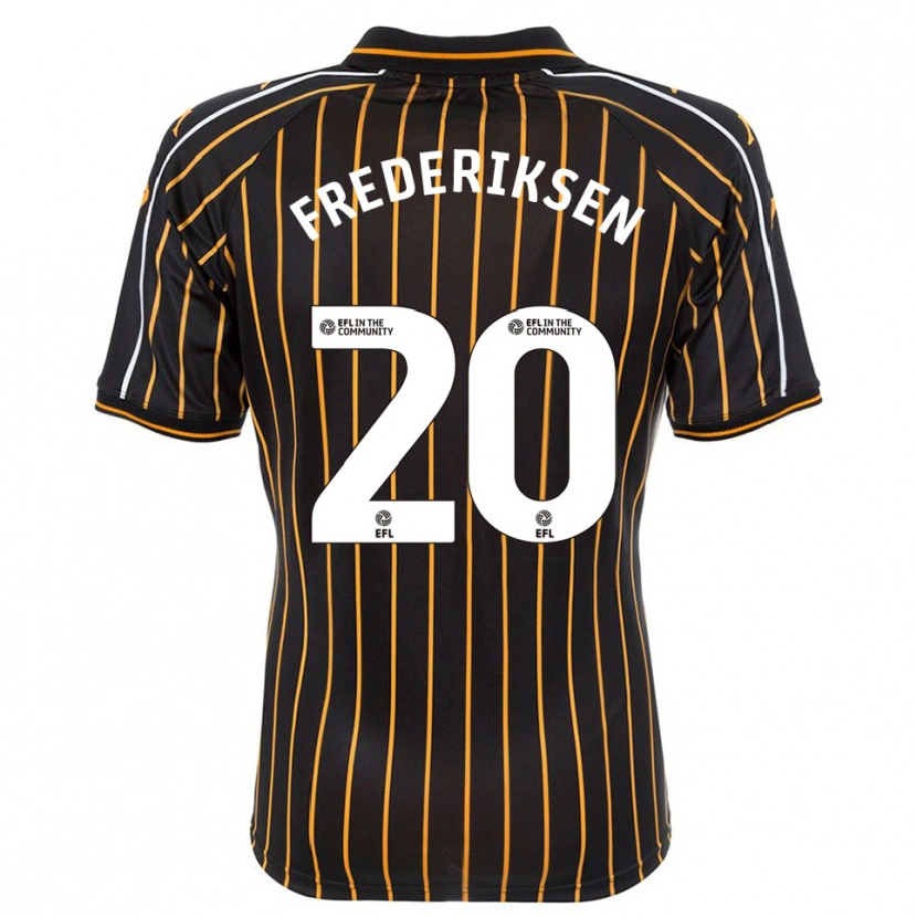 Danxen Niño Camiseta Abbey Frederiksen #20 Blanco Negro 2ª Equipación 2025/26 La Camisa