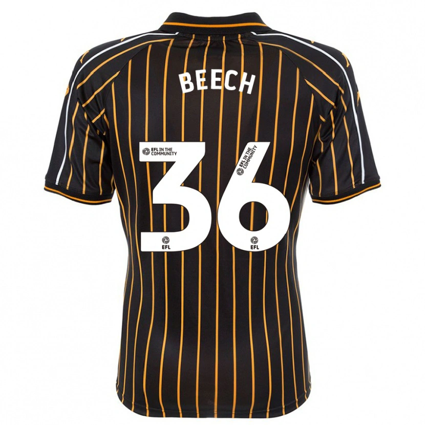 Danxen Niño Camiseta Amy Beech #36 Blanco Negro 2ª Equipación 2025/26 La Camisa