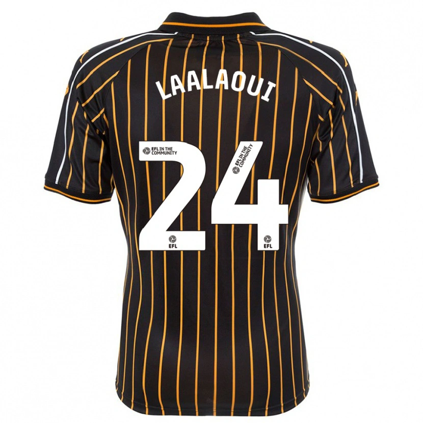 Danxen Niño Camiseta Reda Laalaoui #24 Blanco Negro 2ª Equipación 2025/26 La Camisa