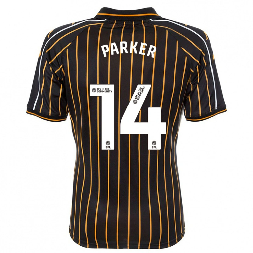 Danxen Niño Camiseta Hugh Parker #14 Blanco Negro 2ª Equipación 2025/26 La Camisa