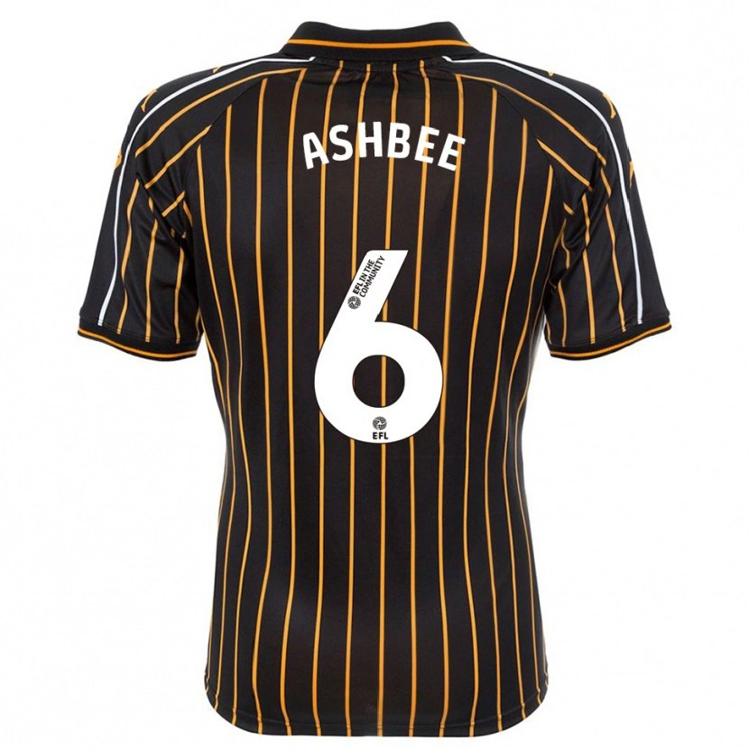 Danxen Niño Camiseta Stanley Ashbee #6 Blanco Negro 2ª Equipación 2025/26 La Camisa
