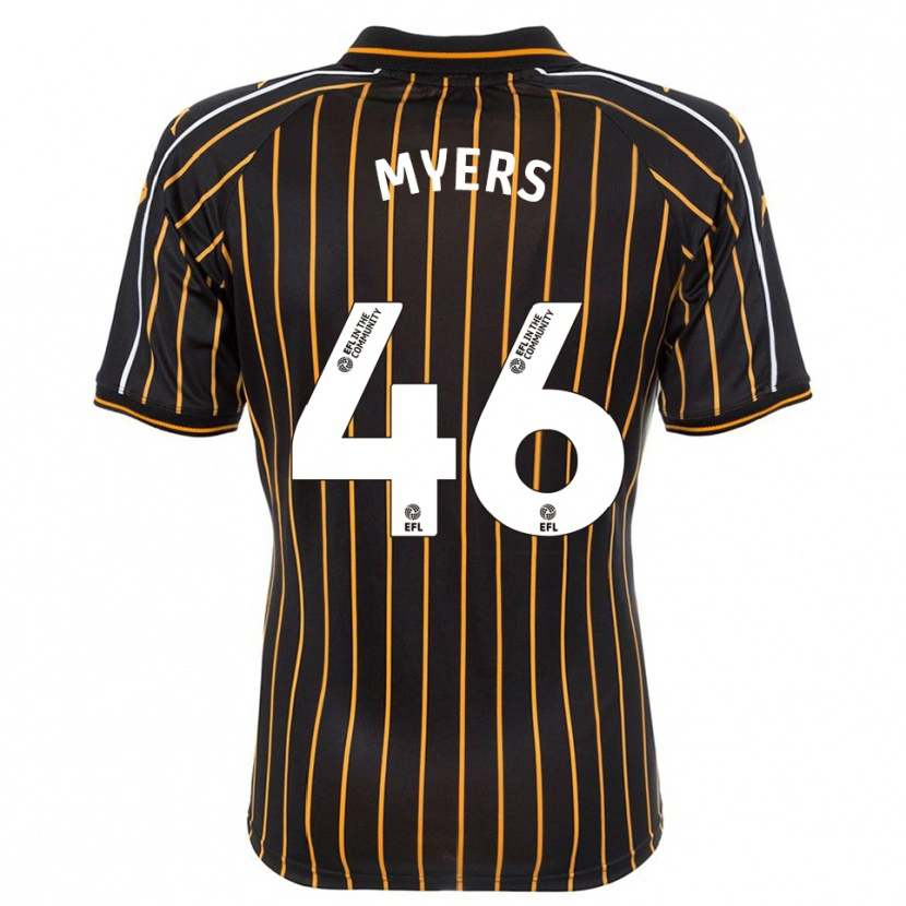 Danxen Niño Camiseta Zane Myers #46 Blanco Negro 2ª Equipación 2025/26 La Camisa