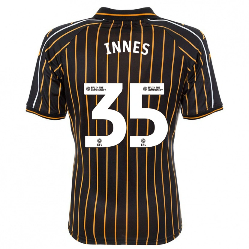 Danxen Niño Camiseta Emma Innes #35 Blanco Negro 2ª Equipación 2025/26 La Camisa