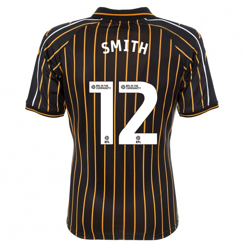 Danxen Niño Camiseta Emily Smith #12 Blanco Negro 2ª Equipación 2025/26 La Camisa