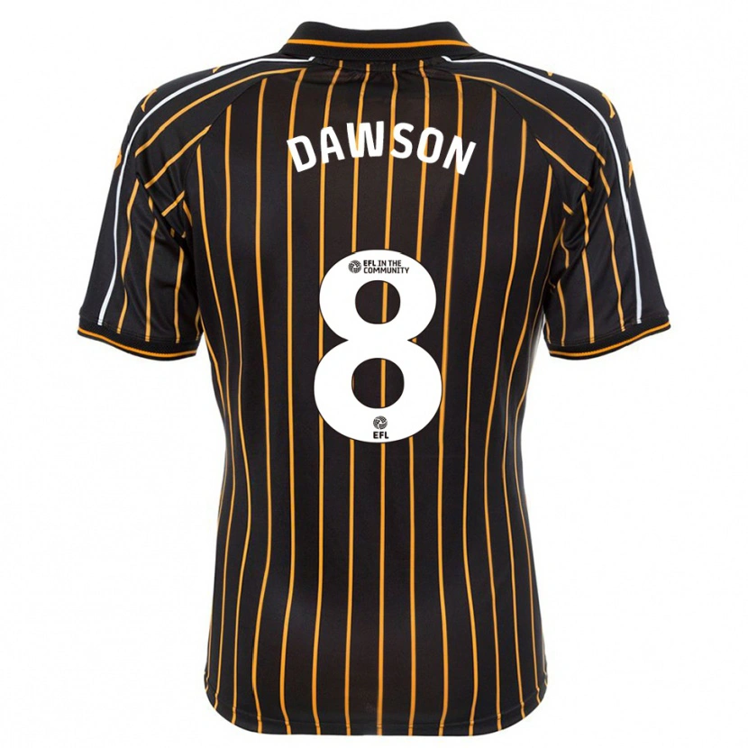 Danxen Niño Camiseta Lucas Dawson #8 Blanco Negro 2ª Equipación 2025/26 La Camisa