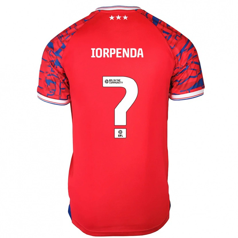 Danxen Niño Camiseta George Iorpenda #0 Rojo Azul 2ª Equipación 2025/26 La Camisa