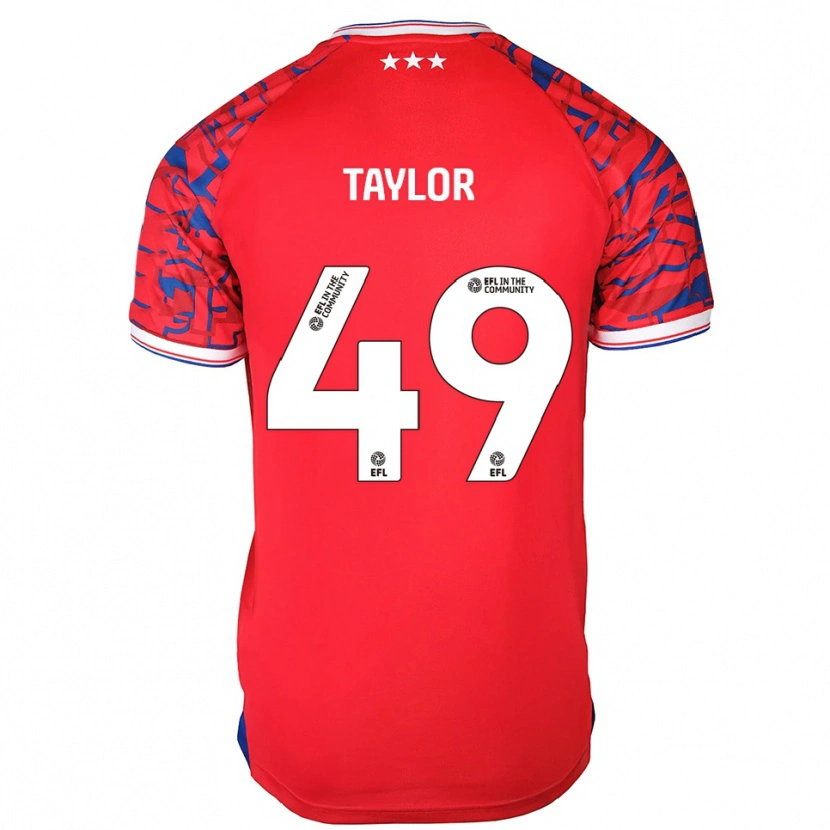 Danxen Niño Camiseta Tom Taylor #49 Rojo Azul 2ª Equipación 2025/26 La Camisa