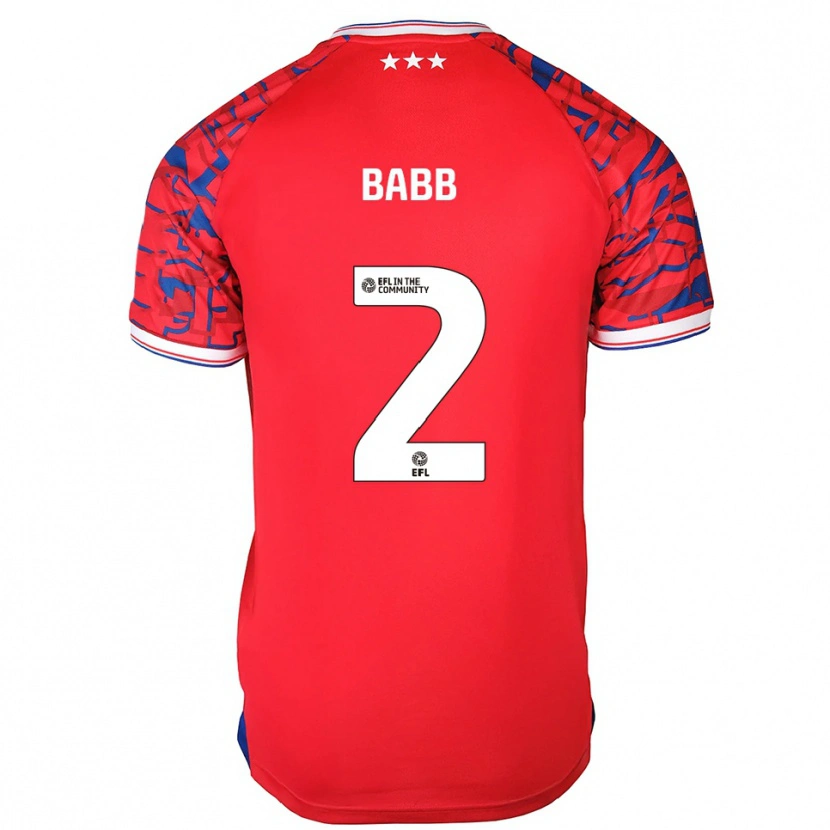 Danxen Niño Camiseta Daniel Babb #2 Rojo Azul 2ª Equipación 2025/26 La Camisa