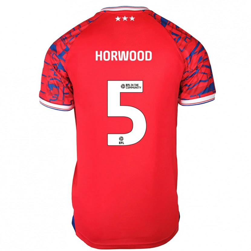 Danxen Niño Camiseta Bonnie Horwood #5 Rojo Azul 2ª Equipación 2025/26 La Camisa