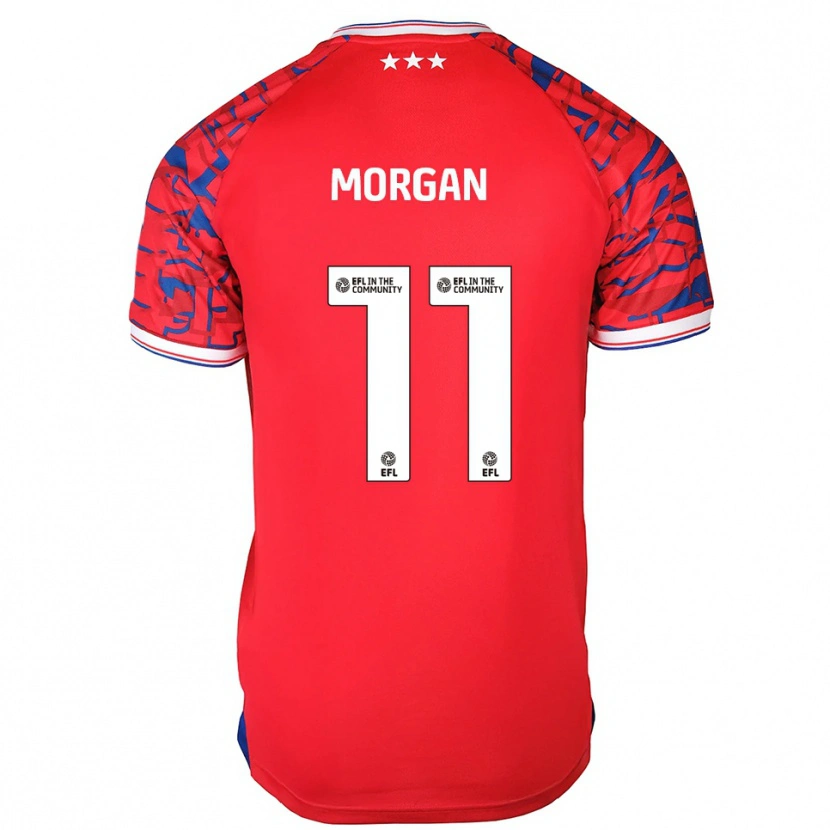 Danxen Niño Camiseta Rio Oudnie-Morgan #11 Rojo Azul 2ª Equipación 2025/26 La Camisa