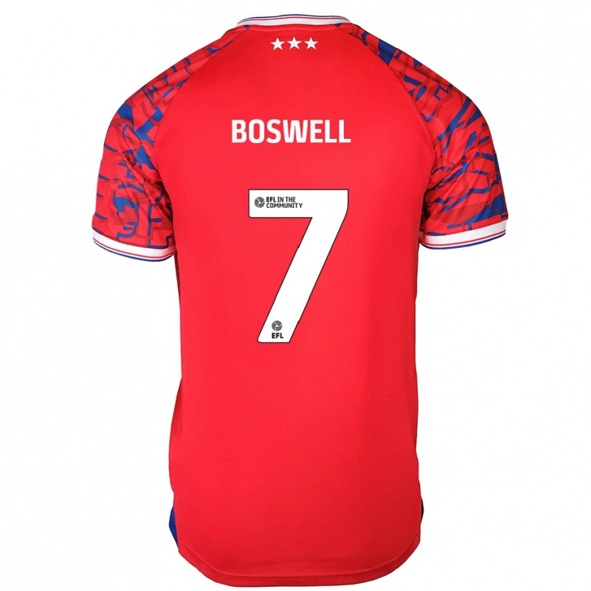 Danxen Niño Camiseta Ashton Boswell #7 Rojo Azul 2ª Equipación 2025/26 La Camisa