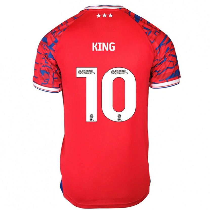 Danxen Niño Camiseta Eloise King #10 Rojo Azul 2ª Equipación 2025/26 La Camisa