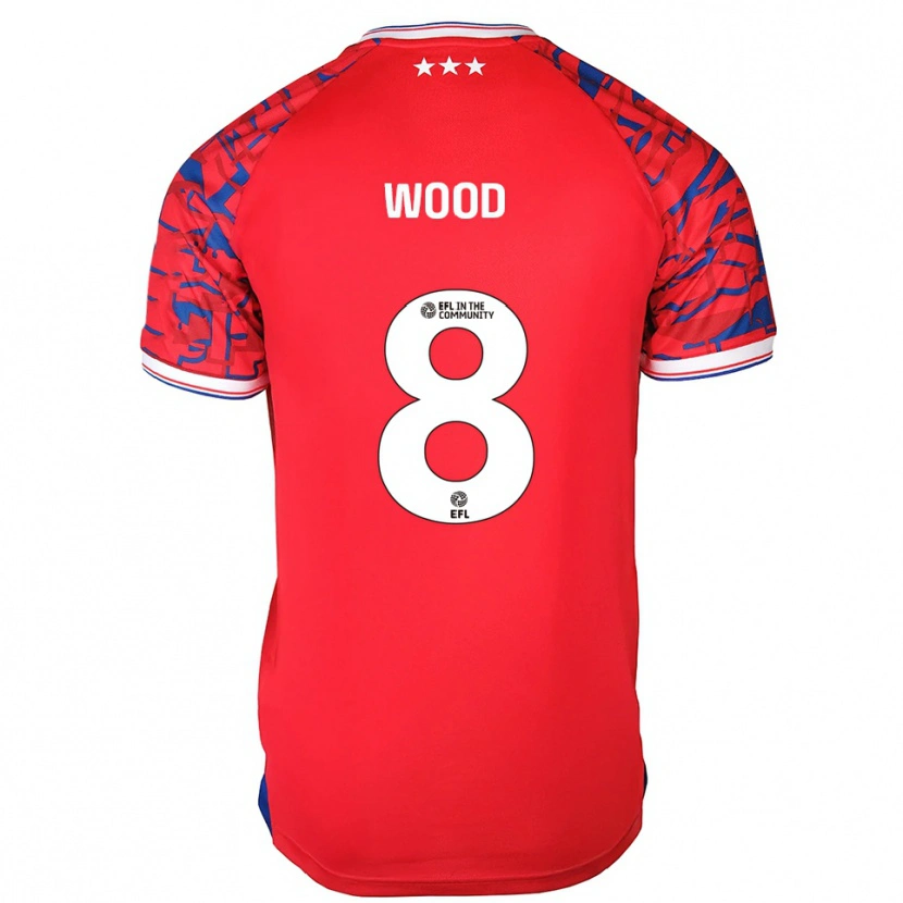 Danxen Niño Camiseta Charlie Wood #8 Rojo Azul 2ª Equipación 2025/26 La Camisa