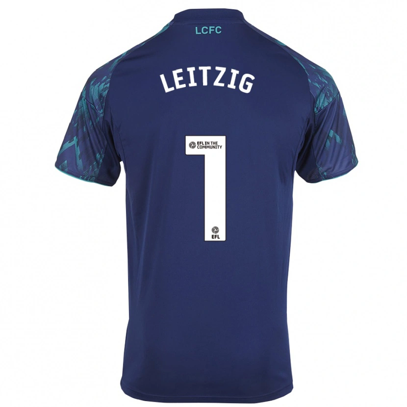 Danxen Niño Camiseta Janina Leitzig #1 Azul Marino Verde Blanco 2ª Equipación 2025/26 La Camisa