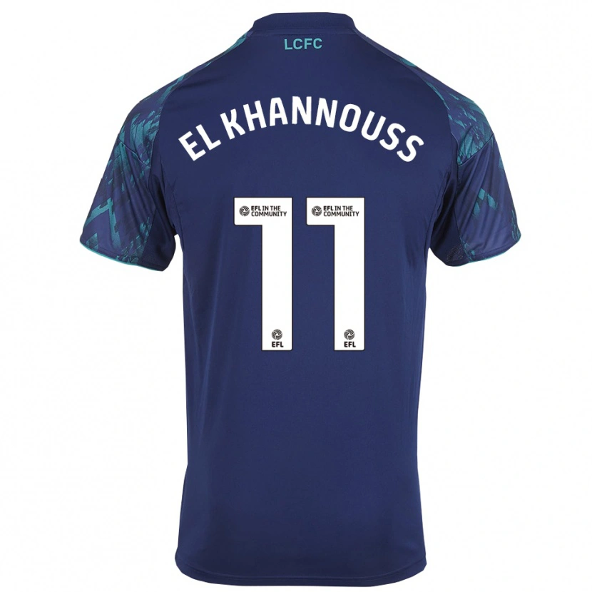 Danxen Niño Camiseta Bilal El Khannouss #11 Azul Marino Verde Blanco 2ª Equipación 2025/26 La Camisa