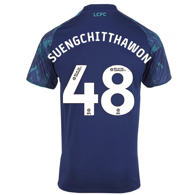 Danxen Niño Camiseta Thanawat Suengchitthawon #48 Azul Marino Verde Blanco 2ª Equipación 2025/26 La Camisa