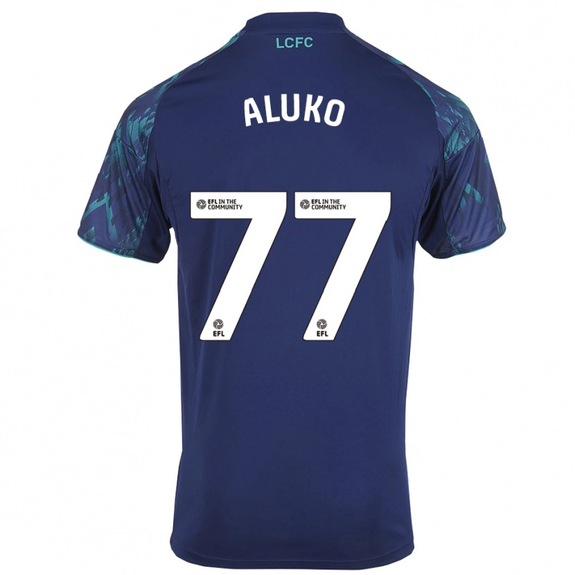 Danxen Niño Camiseta Olabade Aluko #77 Azul Marino Verde Blanco 2ª Equipación 2025/26 La Camisa