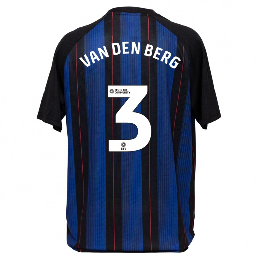 Danxen Niño Camiseta Rav Van Den Berg #3 Azul Negro 2ª Equipación 2025/26 La Camisa
