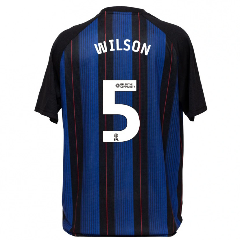 Danxen Niño Camiseta James Wilson #5 Azul Negro 2ª Equipación 2025/26 La Camisa