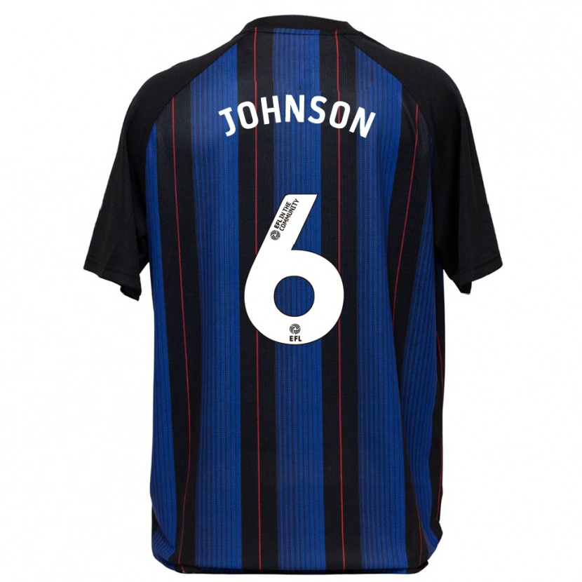 Danxen Niño Camiseta Brayden Johnson #6 Azul Negro 2ª Equipación 2025/26 La Camisa