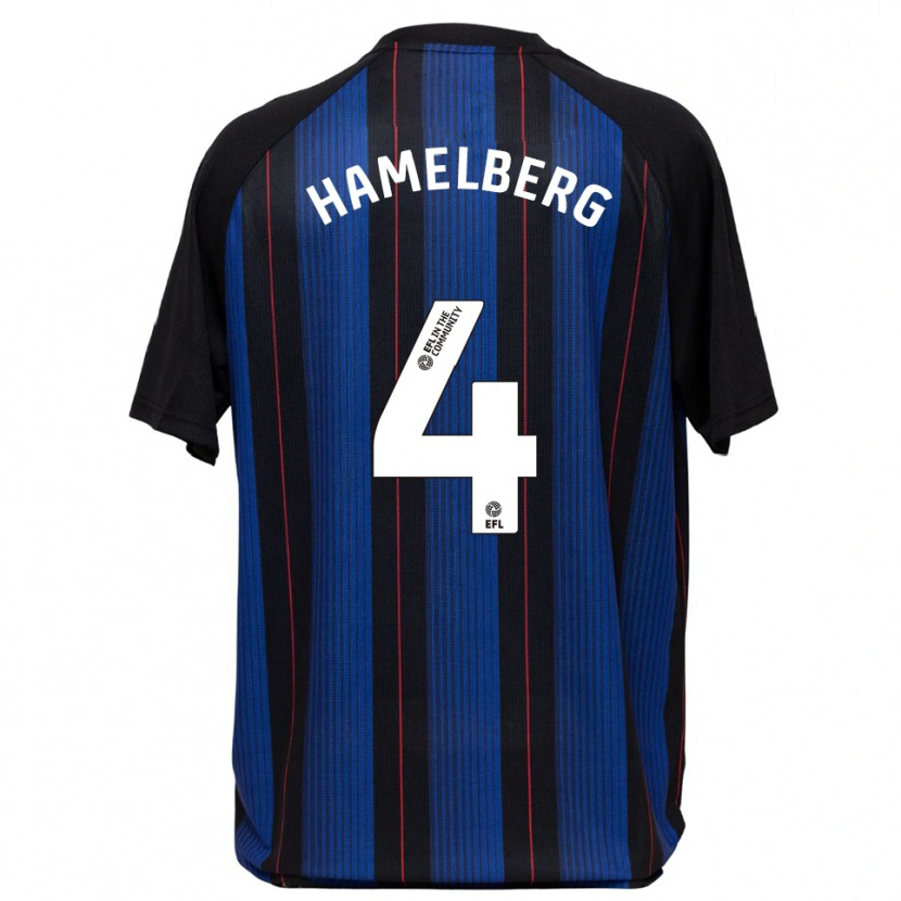 Danxen Niño Camiseta Eric Hamelberg #4 Azul Negro 2ª Equipación 2025/26 La Camisa
