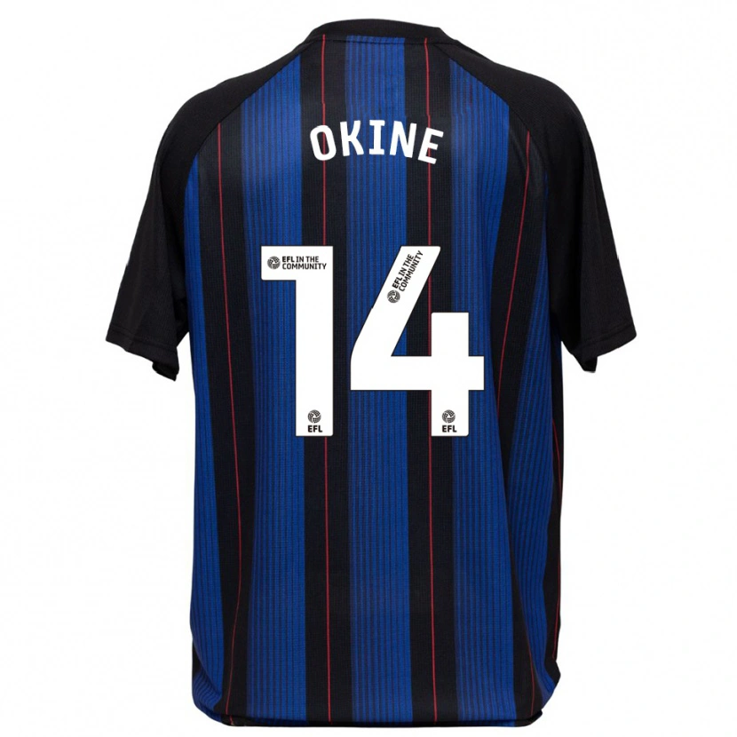Danxen Niño Camiseta William Okine #14 Azul Negro 2ª Equipación 2025/26 La Camisa