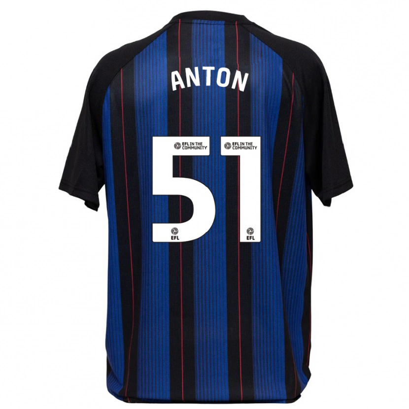 Danxen Niño Camiseta Anton Palmer #51 Azul Negro 2ª Equipación 2025/26 La Camisa