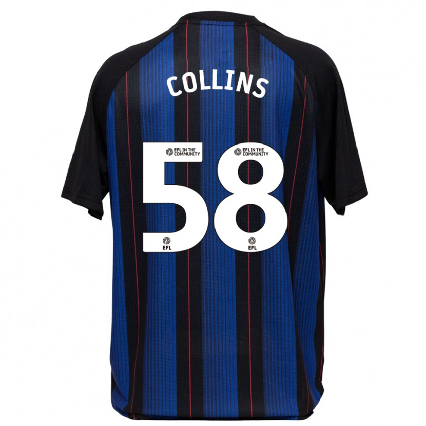Danxen Niño Camiseta Sam Collins #58 Azul Negro 2ª Equipación 2025/26 La Camisa