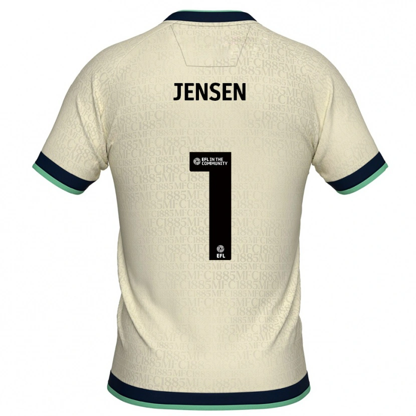 Danxen Niño Camiseta Lukas Jensen #1 Champán Azul Marino 2ª Equipación 2025/26 La Camisa